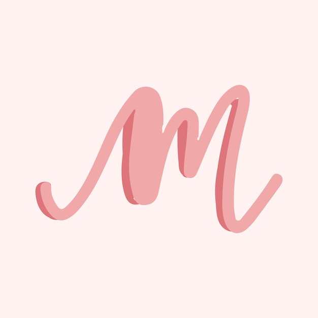 Free vector letter m doodle typography vector