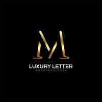 Free vector letter m logo with luxury color design