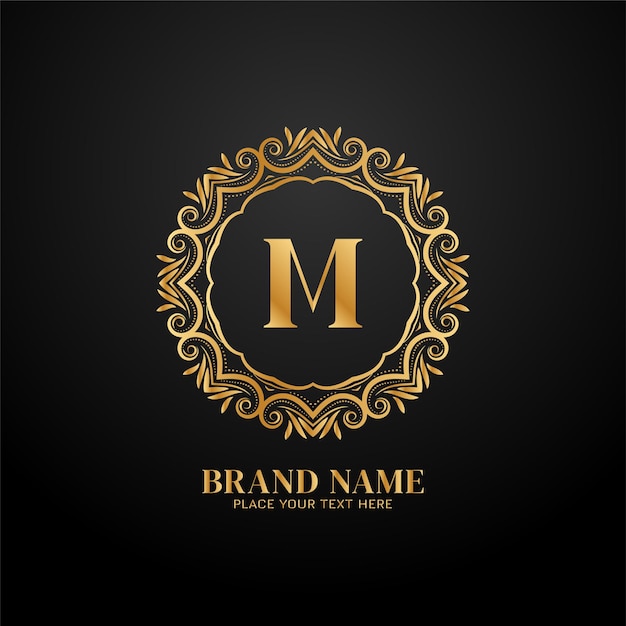 Free vector letter m luxury brand logo concept design vector