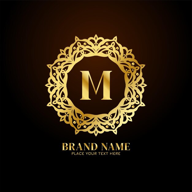 Вектор дизайна логотипа роскошного бренда Letter M