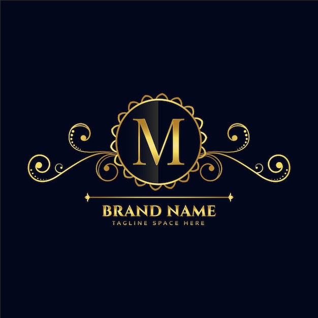 Letter m luxury logo concept design