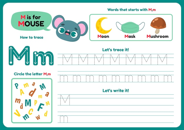 Letter m worksheet template