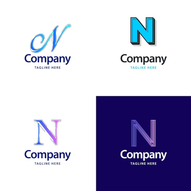 Lettera n big logo pack design creativo design moderno dei loghi per il tuo business