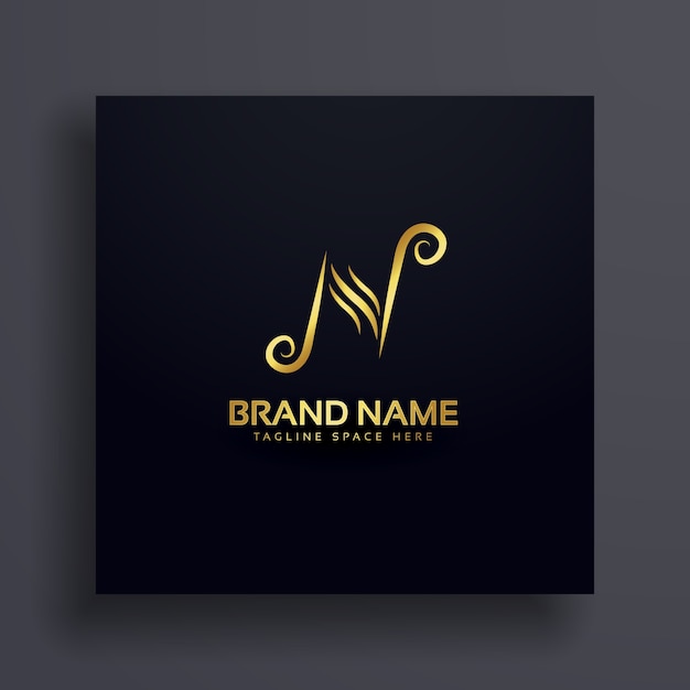 Letter n logo design premium concept