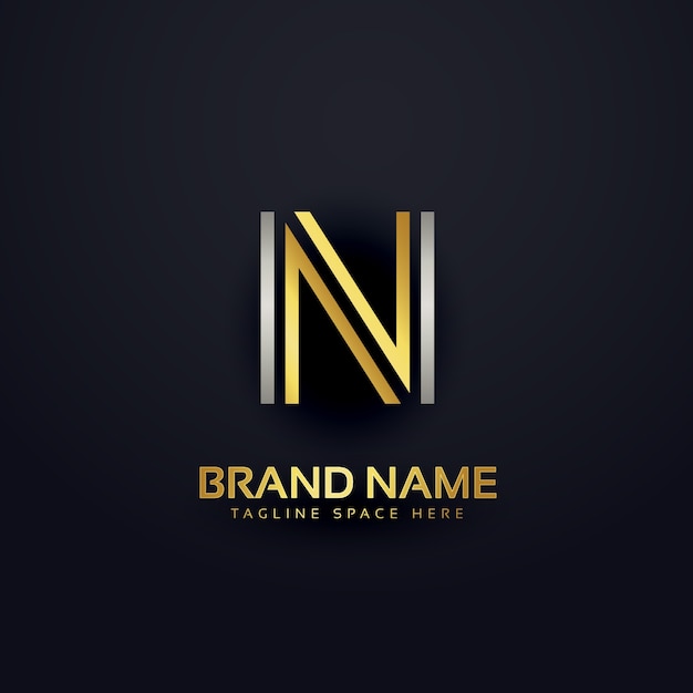 Letter n modern luxury logo