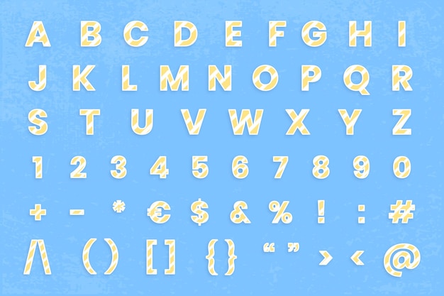 Бесплатное векторное изображение Набор буквенных знаков