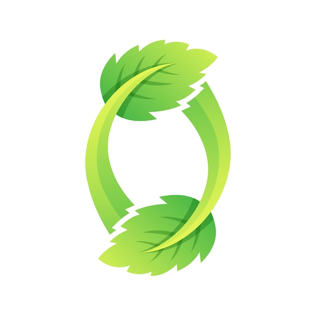 Letter O leaf creative logo design