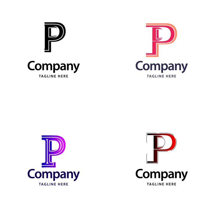 Free Vector letter p big logo pack design creative modern logos design for your business