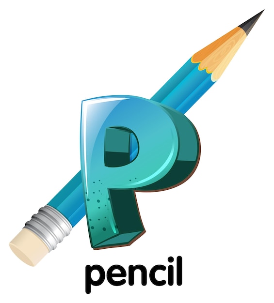 Vettore gratuito una lettera p per matita