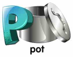 Free vector a letter p for pot