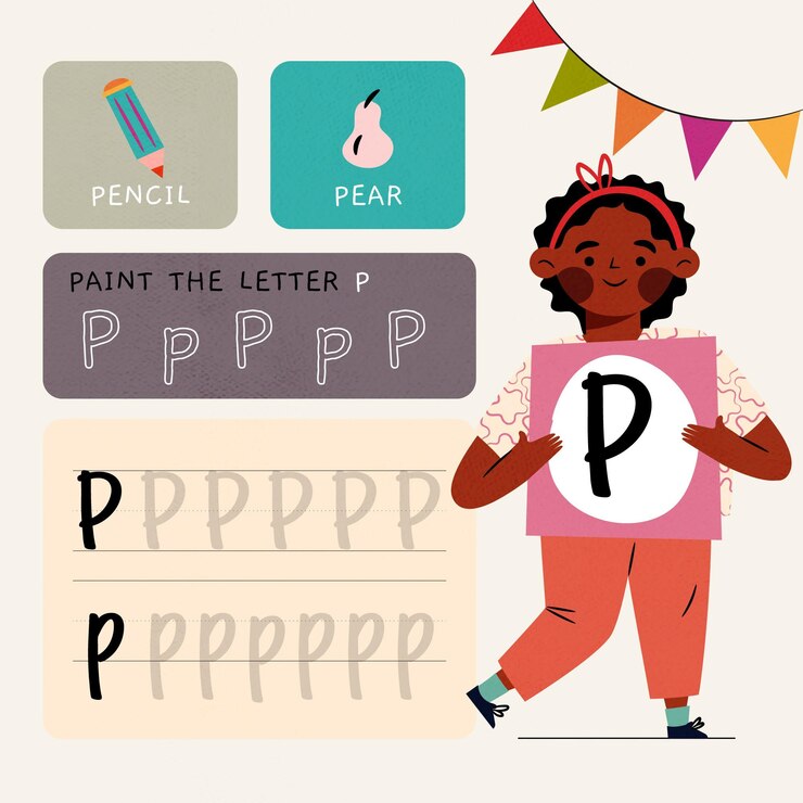 Free Vector letter p worksheet template