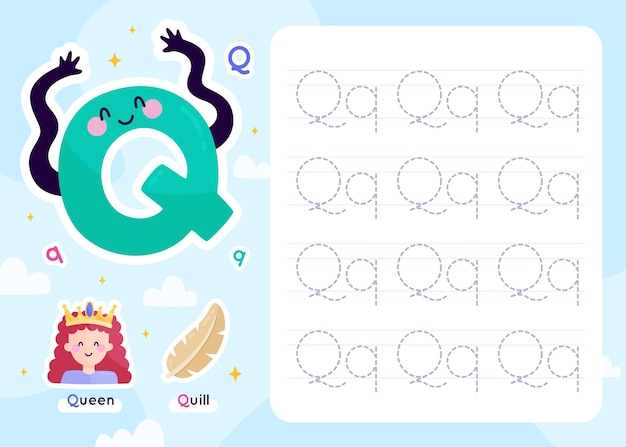 Letter q worksheet template