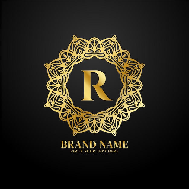 手紙R高級ブランドロゴコンセプトデザインベクトル