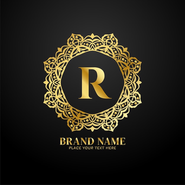 Вектор дизайна логотипа роскошного бренда Letter R