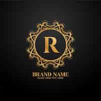 Free vector letter r luxury brand logo