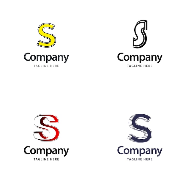 Letter S Big Logo Pack Design あなたのビジネスのための創造的なモダンなロゴデザイン