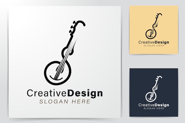 Буквы. гитара логотип Идеи. Дизайн логотипа вдохновения. Шаблон векторные иллюстрации. Изолированные на белом фоне