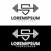 Free vector letter s gym logo design template