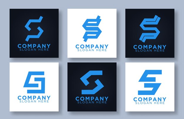 Элементы шаблона логотипа логотипа S