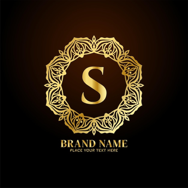 Вектор концепции дизайна логотипа роскошного бренда Letter S