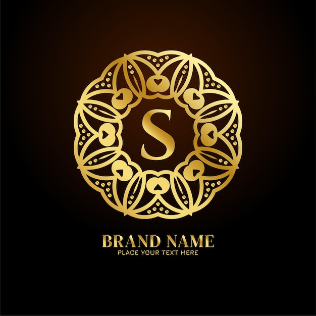 Design del logo del marchio di lusso della lettera s