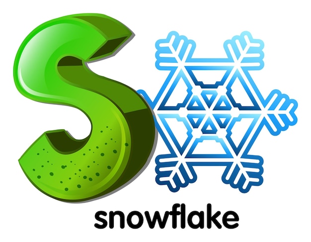 Free vector a letter s for snowflake