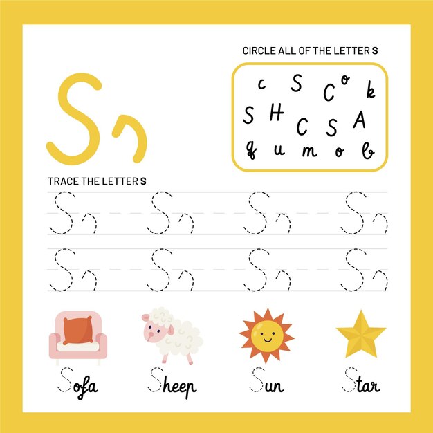 Letter s worksheet template