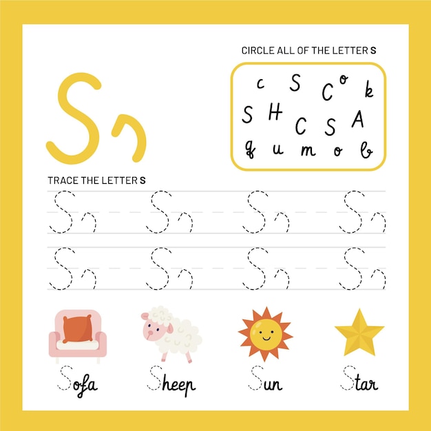 Letter s worksheet template