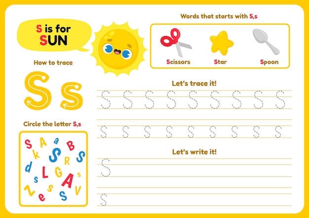 Letter s worksheet template