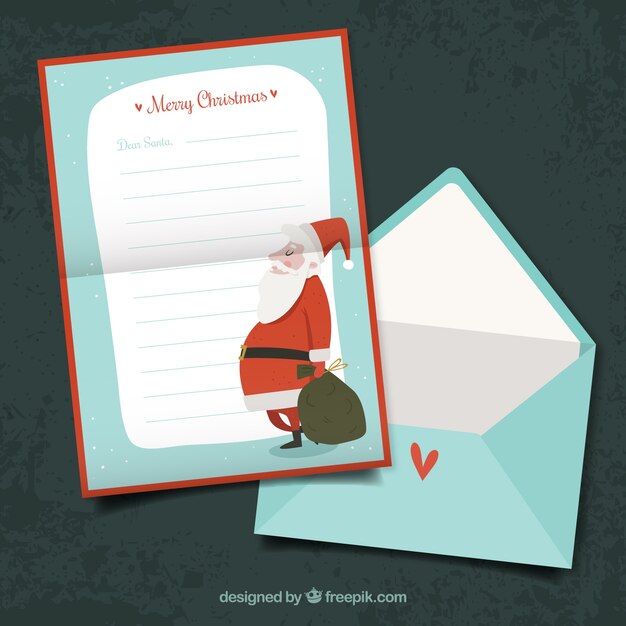 산타 클로스와 봉투 편지