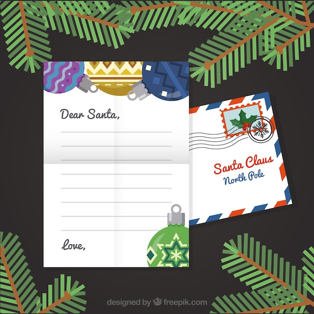 Free vector letter to santa template