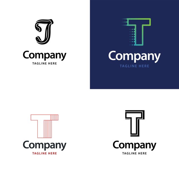 Letter T Big Logo Pack Design Creative Современный дизайн логотипов для вашего бизнеса