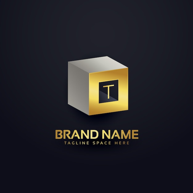 Free vector letter t luxury logo