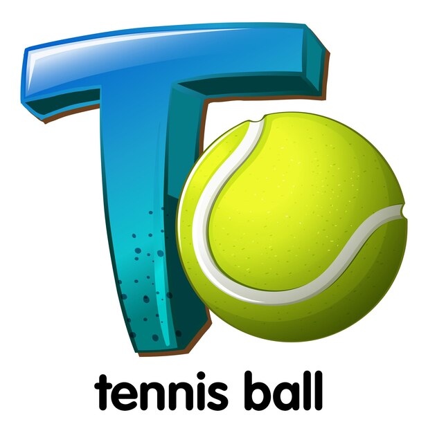 A letter T for tennis ball