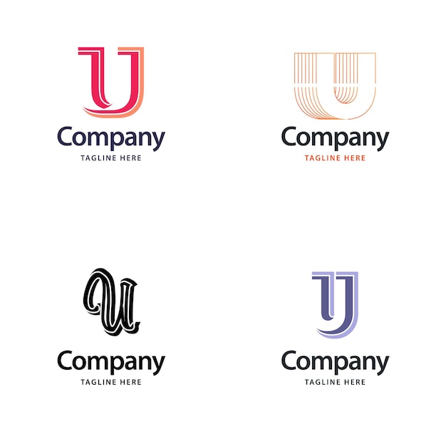 Бесплатное векторное изображение letter u big logo pack design creative современный дизайн логотипов для вашего бизнеса