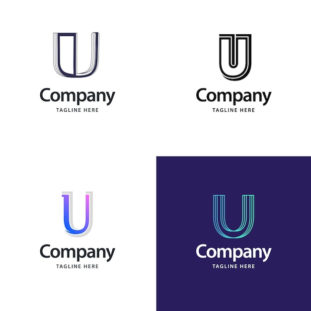 Letter u big logo pack design creative modern logos design for your business vector brand name illustration