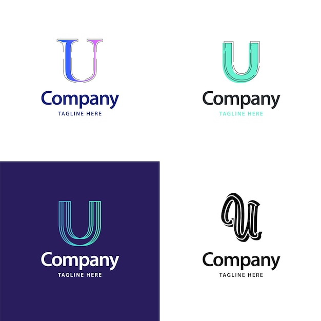 Letter u big logo pack design creative modern logos design for your business