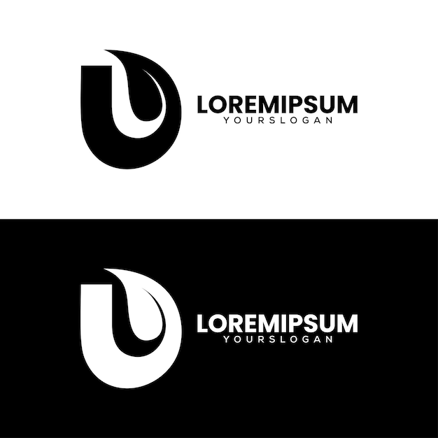 Буква U лист дизайн логотипа