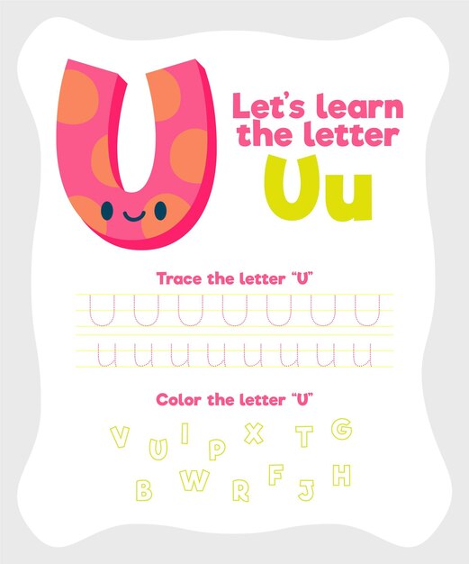 Letter u worksheet template