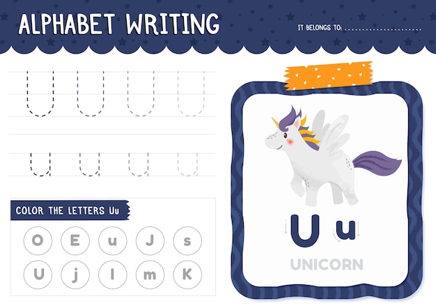 Letter u worksheet template