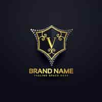 Free vector letter v luxury logo