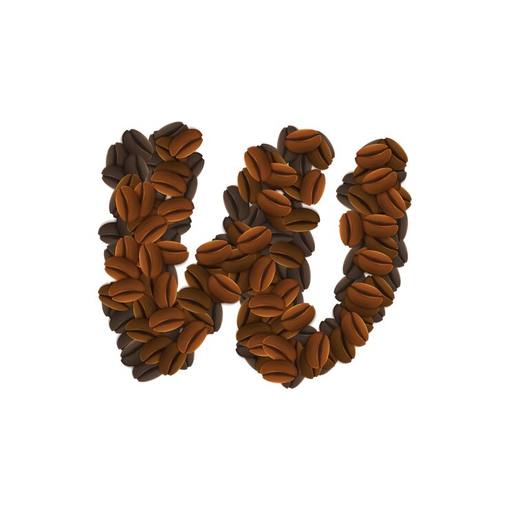 Free Vector letter w of coffee grains
