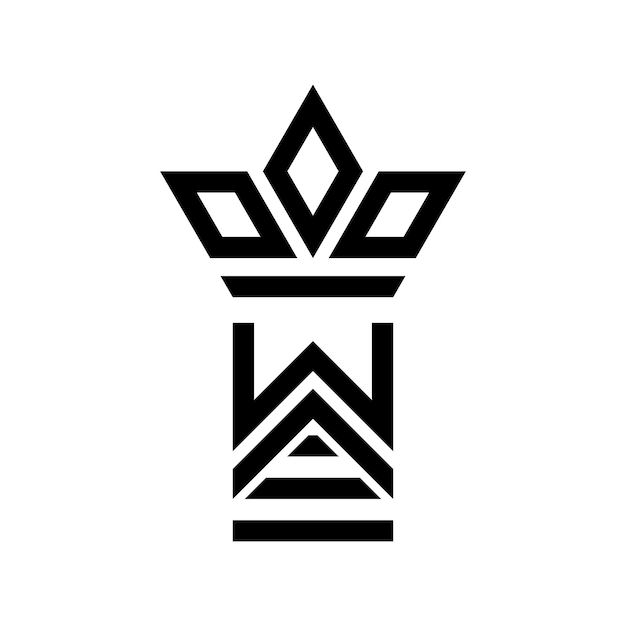 Letter w a crown logo design