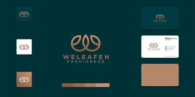 Free vector letter w leaf luxury logo gradient modern brand identity