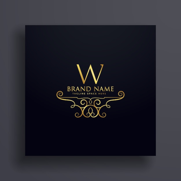 Letter w logo concept with floral decoration