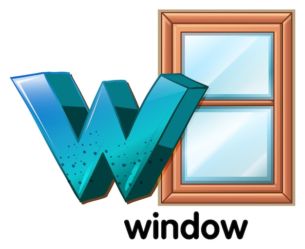 Vettore gratuito una lettera w per finestra