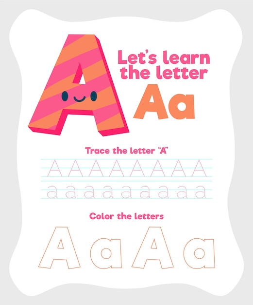 Letter a worksheet template