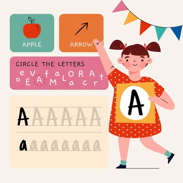 Letter a worksheet template
