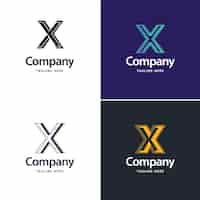 무료 벡터 letter x 빅 로고 팩 디자인 귀하의 비즈니스를 위한 크리에이티브 모던 로고 디자인