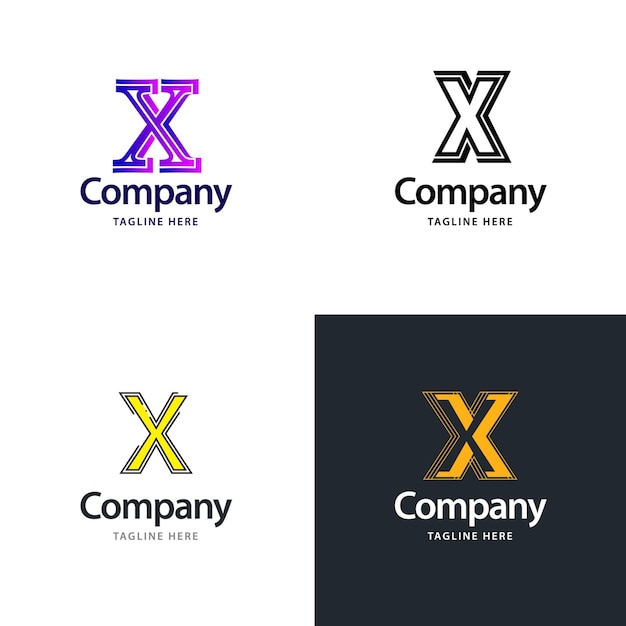 Vettore gratuito lettera x big logo pack design design moderno e creativo dei loghi per il tuo business illustrazione del nome del marchio vettoriale